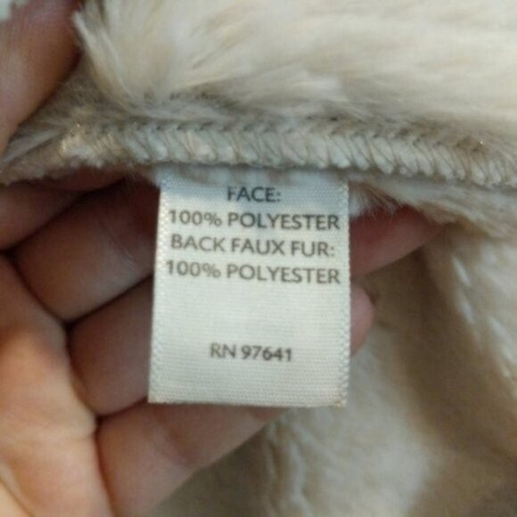 J. Jill Faux Suede fur Button Front Coat Jacket Brown Cream - Picture 4 of 7